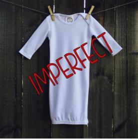 IMPERFECT Blank Unisex Long Sleeve Infant Gown with Hidden Zipper